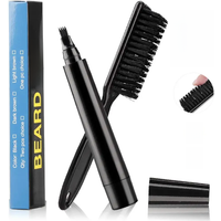Waterproof Beard Pen Men Whisker Pencil Filler Pencil Brush Moustache Coloring Coverage Enhancer Mustache Repair Shape Filling