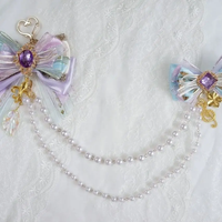 women Ita bag chain Accessories,school Backpack chain and bowknot pearl ,lolita ribbons bow Ornaments,
