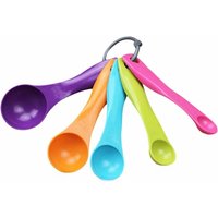5pcs/Set Colorful Coffee Measuring Spoons Plastic (1/2.5/5/7.5/15ml) Spoon Super Useful Sugar Coffee Cake Baking SpoonAA