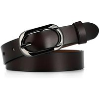 VATLTY 95cm-115cm Leather Belt Female Hard Metal Buckle Natural Cowhide 2.3cm Thin Belt Women Stylish Brown Belt Jeans Waistband