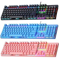 Wired Mechanical keyboard Gamer USB Keyboards gaming Backlit Musical 100% Computer 104 keys keyborad Ergonomic Pc key board