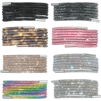 1Pcs Luxury Rhinestone Shoelaces Diamond Shoe Laces Sneakers Laces DIY Strings Women Men Round Shoelace 100/120/140/160CM