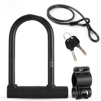 AliExpress ROCKBROS Chinese Style Bicycle Locks U Shape Electric Scooter Padlock Anti-theft Bike Lock Cable Set MTB Road Bike Accessories