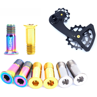 AliExpress RISK M5x14.2mm Titanium Alloy Bicycle Rear Derailleur Pulley Jockey Wheel Guide Bolts Derailleur Fixing Screws for MTB Road Bike