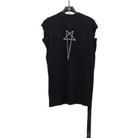 Owen Seak Men Tank T Shirt Tops 100% Cotton Gothic Oversized Clothing Vest Tees Summer Black Long Tees