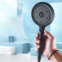 Shower Head 3 Mode Rainfall ABS Round High Pressure Turbo Spray Nozzle Adjustable Black Eco Shower Bathroom Accessories FR102