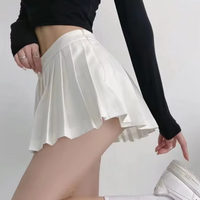 Sexy Women Pleated Skirts High Waist Summer Vintage Mini Skirts Korean College Tennis Student White Designed Dance Skirt Short