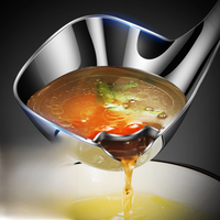 Stainless Steel Filter Oil Spoon Soup Fat Oil Separator Ladles Skimmer Spoon Long Handle Soup Colander Tools Kitchen Accessories