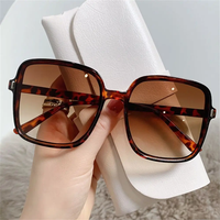 AliExpress NONE Oversized Sunglasses for Women Luxury Vintage Square Sun Glasses Classic UV400 Big Frame Lady Eyewear