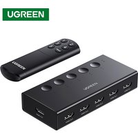 UGREEN HDMI Switch 5 in 1 Out 4K@60Hz, HDMI Splitter with Remote 5 Port HDMI Switcher Selector Support 3D CEC HDR HDCP2.2 PS5/4