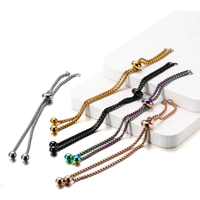 3pcs/lot Stainless Steel Adjustable Slider Chain for Jewelry Making DIY Loops Connector Pendants Bracelets Material Findings