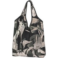 Custom Funny Spain Pablo Picasso Guernica Shopping Tote Bag Portable Groceries Shopper Shoulder Bag