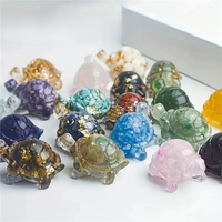 AliExpress NONE 2PC Natural Crystal Gravel Stone Resin Wrapped Small Turtle - Desktop Decoration Home Decoration, Chakra Meditation Healing Gift