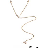 Yhpup High Quality Stainless Steel Bling Cubic Zirconia Long Thin Chain Necklace Fashion Recommend Jewelry Tarnish Resistant