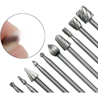 10pcs Set HSS Titanium For Dremel Routing Rotary Milling Rotary File Cutter Wood Carving Carved Knife Cutter Tools Accessories