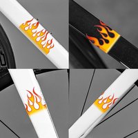 AliExpress NONE 2PCS Flame Bicycle Stickers DIY Road Bike Frame Top Tube Handlebars Fork Waterproof Vinyl Decals Universal Motorcycle Decoration