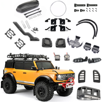 DJ 1/10 Fenders LED Lights Tool Box Luggage Foot Pedals Chassis Armor for TRX4 Bronco 2021 Modified Car KIT Upgrade Accessories