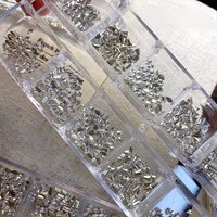 12 Grids Mix Shapes Sparkle Mini Chamfered Zircon Flatback Diamonds Nail Art Rhinestones Decorations Manicure Ornaments Set