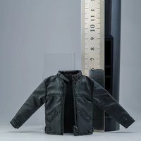 In Stock 1/12 Scale Black/brown Pu Leather Coat with Zipper Motorcycle Jacket Model Accessory for 6'' Male Action Figures Body