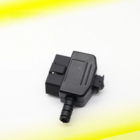FINETRIP OBD2 L Type 16 Pin Sockets Connector Plug with Shell and Screw Male Auto Car Connector Cable Wire (Switch/PCB optional)
