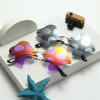 AliExpress NONE Cartoon Mushroom Shape Sunglasses Women Irregular Rimless Sun Glasses Trendy Funny Sunglasses Outdoor Party Favor Decorations