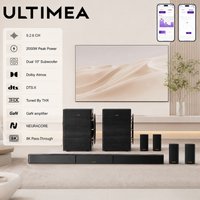 ULTIMEA 2000W 9.2.6 Soundbar with Dolby Atmos&DTS:X, THX-Tuned Wireless Surround Sound System, Dual 10" Subwoofers,GaN Amplifier
