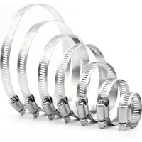 8mm ~ 120mm Stainless Steel Drive Hose Clamps Adjustable Tri Gear Worm Fuel Tube Water Pipe Fixed Clip Spring Cramps