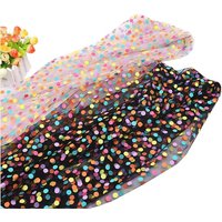 CheerBows 1yard/pcTulle Mesh Fabric Printed Colorful Dots Soft Gauze Fabric for Needlework Clothing DIY Girls Skirts Hair Clips