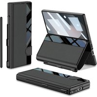 Leather Wallet Shockproof Protection Bracket Phone Cover for Samsung Galaxy Z Fold 6 Pen Slot Case with HD Screen Protector