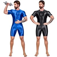 AliExpress HIMEALAVO AMORESY Sexy Gloss Men's Sports Oily bodysuit Cycling, swimming, fitness, running leisure Shiny Tight Diving surfing suit