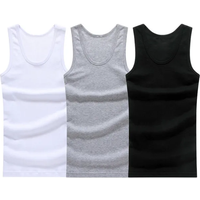 3pcs/lot Cotton Mens Underwear Sleeveless Tank Top Solid Muscle Vest Undershirts O-neck Gym clothing T-shirt men's vest Male 4XL