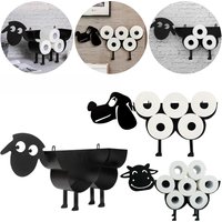 Metal Sheep Toilet Paper Roll Holder Black Kitchen Paper Stand for Toilet Paper Holder Animal Shape Decorative Toilet Paper Rack