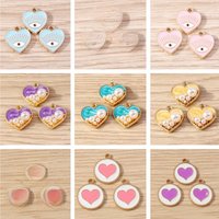 10pcs Cute Colorful Enamel Love Heart Charms Pendants for Jewelry Making Drop Earrings Necklaces Bracelet DIY Crafts Accessories