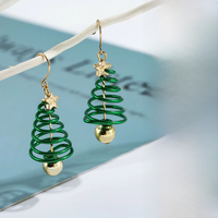1 Pair Christmas Dangle Earrings Christmas Bell Light Bulbs Hoop Earrings Christmas Tree Earrings for Women Girls Xmas Part Gift