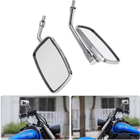 AliExpress JNYD Chrome Universal Rectangle Motorcycle Rearview Mirrors 10mm Bolt Thread Motorbike Mirrors For Honda Motorbike Scooter E-Bike