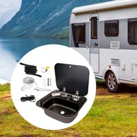 1 Set Rv Sink with Lid with Lid Sturdy Space Saving Kitchen Sink Stainless Steel Convenient sophistication for Van RV Kitchen