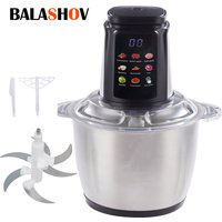 5L Haushalts-Küchenmaschine mit großer Kapazität, 6 intelligenten Klingen, 500W mit Edelstahl-Fleischzerkleinerer, Edelstahl-Fleischmühle für die Küche.