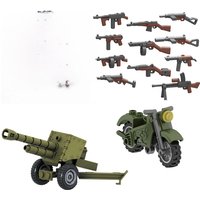 Motorcycle Military Soldiers Building Blocks Models Guns Soviet China UK US France Army Figures Model Toys For Childrens