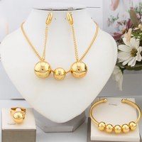 Jewelry Fashion New Drop Earrings Classic Bangle Ring Dubai Necklace Beads Jewelry Set for Women Party Daily Wear Wedding Gift