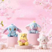 Disney Winnie the Pooh Stitch Dumbo Marie Cat Sakura Plush Doll Keychain Cute Soft Stuffed Animal Toy Gift for Women