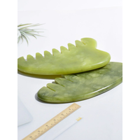 1PcJade Massage Comb Gua Sha Sawtooth Heart Comb Scraping Board Head Massager Natural Jade Comb Hair Brush Women Scalp Care Tool