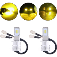 2Pcs H3 Car LED Fog Light Bulb Conversion Kit Super Bright Yellow DRL Lamp 3000K 80W 50000H 2000LM Auto Beam Fog Lamp