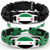 Fashion Syria Flag Bracelet Handmade Braided Adjustable Charm Love Syrian Arab Republic Waistband For Women Men Jewelry Gifts