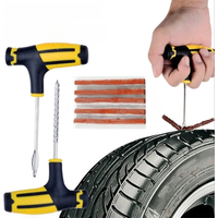 AliExpress NONE Car Tire Repair Tool Tire Repair Kit Studding Tool Set Auto Bike Tubeless Tire Tyre Puncture Plug Garage Tools with Rubber Strip