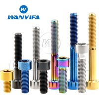 Wanyifa Titanium Bolts M6x 10 15 16 18 20 25 30 35 40 45 50 55 60 65mm Allen Hex Head Screw Fit Headset Cap Mountain Road Bike