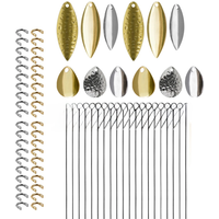 72PCS Fishing spinner blades Spin clevises inline Steel wire for Salmon Spinner Spinnerbait Blades Walleye rig Bass lure Fishing