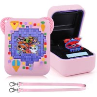 Silicone Protective Case with Lanyard Carrying Travel Case Shockproof Anti Drop 3D Food Print for Bitzee Virtual Electronic Pet