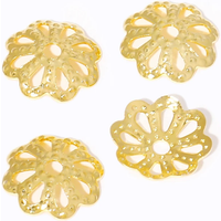 5mm 6mm 8mm Flower Caps 18K Gold Plated Brass Bead Caps,Flower Bead Caps For Jewelry Making,DIY Beading Jewelry Accessories