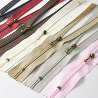 10Pcs Closed End 3# 25CM Round Bead Modeling Copper Zipper Bronze Metal Bulk Zipper For DIY Sewing Accessories Handbag Parts