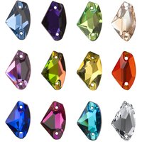 YANRUO 3256 Galaktischer Kristall zum Aufnähen, flache Rückseite, Strass-Applikation, Strass-Nähen, Glassteine zum Basteln